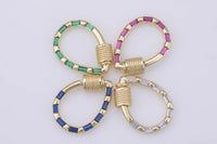 1 Pc Dainty Circle Clasp in 14K Gold with Screw On Mechanism carabiner clasp Bracelet Clasp 18mm