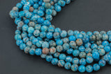 Natural LT Blue Mexican Crazy Laced Agate Faceted Round 4mm, 6mm, 8mm, 10mm, 12mm, 14mm -Full Strand 15.5 inch Strand Gemstone Beads