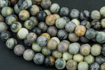 Natural Silver Picasso Jasper Beads Grade AAA Round 6mm, 8mm, 10mm, 12mm Smooth Gemstone Beads