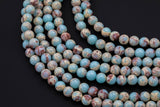 Natural Impression Sea Sediment Jasper Round Beads 4mm 6mm 8mm 10mm Aka Snake Skin Jasper Aqua Terra Jasper 15.5" Strand Smooth