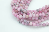 Rhodonite- JADE Matte Round- 6mm 8mm 10mm 12mm-Full Strand 15.5 inch Strand AAA Quality