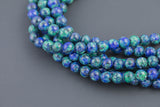 Azurite Blue JADE Smooth Round -Full Strand 15.5 inch Strand AAA Quality- 8MM