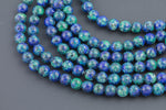 Azurite Blue JADE Smooth Round -Full Strand 15.5 inch Strand AAA Quality- 8MM