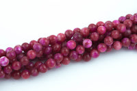 Raspberry Fusia Jade, High Quality in Smooth Round-Full Strand 15.5 inch Strand AAA Quality- 8mm