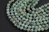 Natural Diamond Cut Faceted Kiwi Jasper 6mm 8mm 10mm Round Beads 15.5" Strand Gemstone Beads