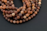 Natural Brown Aventurine Beads AAA Grade Matte Round, 4mm, 6mm, 8mm, 10mm, 12mm Full Strand 15.5 inch Strand Gemstone Beads