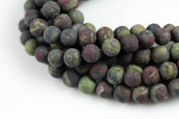 Natural Matte Dragon Bloodstone Blood Stone Beads, High Quality in Matte Round, 3mm, 4mm, 6mm, 8mm, 10mm, 12mm- Full 16 inch strand