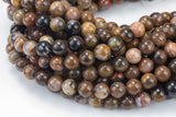 Natural African Petrified Wood Jasper Round High AAA Quality 6mm 8mm 10mm 12mm Full Strand AAA Quality Smooth Gemstone Beads