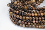 Natural African Petrified Wood Jasper Round High AAA Quality 6mm 8mm 10mm 12mm Full Strand AAA Quality Smooth Gemstone Beads