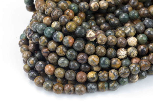 Natural Sea Wave Grade AAA Faceted Round. 4mm, 6mm, 8mm, 10mm, 12mm-Full Strand 15.5 inch Strand- Gemstone Beads