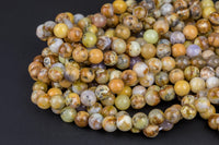 Natural Yellow Opal - Round- 6mm, 8mm, 10mm, 12mm, 14mm- Full 15.5 Inch Strand AAA Quality Gemstone Beads