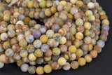 Natural Yellow Opal - Matte Round- 6mm, 8mm, 10mm, 12mm, 14mm- Full 15.5 Inch Strand AAA Quality Gemstone Beads