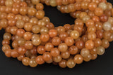 Natural Orange Aventurine, High Quality in Faceted Round, 6-12mm Gemstone Beads