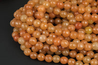 Natural Orange Aventurine, High Quality in Faceted Round, 6-12mm Gemstone Beads