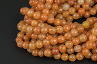 Natural Orange Aventurine, High Quality in Faceted Round, 6-12mm Gemstone Beads