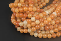 Natural Orange Aventurine, High Quality in Round, 4mm, 6mm, 10mm, 12mm AAA Quality Smooth Gemstone Beads