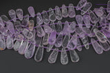 Natural Graduated Strand of Pink Amethyst Long Teadrops Beads "-16" Strand (Apx 25 Beads) -12x30mm Gemstone Beads