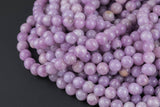 Natural Lilac Violet Purple Lepidolite 4mm 6mm 8mm 10mm Smooth Round Beads 15.5" Strand Gemstone Beads