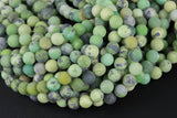 Natural Chrysoprase, High Quality in Matte Round, 4mm, 6mm, 8mm, 10mm, 12mm, 14mm-Full Strand 16 inch Strand Gemstone Beads