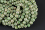 Natural Rare Pale African Apple Green Jade Beads 4mm 6mm 8mm 10mm Round Beads 15.5" Strand Gemstone Beads