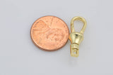 2 pcs- Dainty Self Closing Swivel Clasps - Triggerless - 18kt Gold Plated for Charm Lock Jewelry Supply Component- 8x24mm
