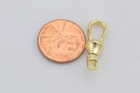 2 pcs- Dainty Self Closing Swivel Clasps - Triggerless - 18kt Gold Plated for Charm Lock Jewelry Supply Component- 8x24mm