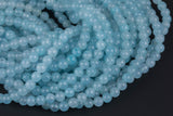 Pale Aquamarine-JADE Smooth Round- 6mm 8mm 10mm 12mm-Full Strand 15.5 inch Strand AAA Quality