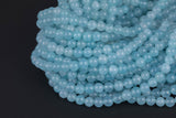 Pale Aquamarine-JADE Smooth Round- 6mm 8mm 10mm 12mm-Full Strand 15.5 inch Strand AAA Quality