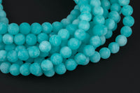 Amazonite Jade, High Quality in Matte Round, 6mm, 8mm, 10mm, 12mm -Full Strand 15.5 inch Strand AAA Quality