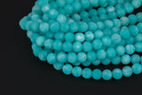 Amazonite Jade, High Quality in Matte Round, 6mm, 8mm, 10mm, 12mm -Full Strand 15.5 inch Strand AAA Quality