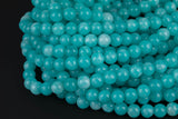 Amazonite Jade-JADE Smooth Round- 6mm 8mm 10mm 12mm-Full Strand 15.5 inch Strand