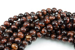 Natural Round Red Tiger's Eye Tigereye Tiger eye, High Quality, 6mm, 8mm, 10mm, 12mm- Full 15.5 Inch Gemstone Beads