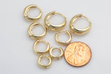 2 pcs Gold Plated Huggie Hoops / Perfect for Every Day Wear / Minimalist Earring Jewelry / Perfect Gift For Her and For Girls 10mm-16mm
