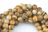 Natural Picture Jasper Faceted Round 4mm, 6mm, 8mm, 10mm, 12mm, 14mm AAA Quality Gemstone Beads