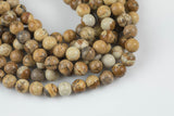 Natural Picture Jasper Round 6mm, 8mm, 10mm, 12mm- Wholesale bulk or Single Strand! -Full Strand 15.5 inch Strand AAA Quality Smooth