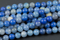 Natural Blue Aventurine Beads Round High Quality 4mm, 6mm, 8mm, 10mm, 12mm- 15.5 Inch Strand AAA Quality AAA Quality Smooth