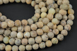 Natural White Creme African Opal Matte round sizes 6mm and 8mm Gemstone Beads