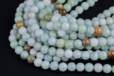 Natural Soft Green Burmese Jade Burma Jade 4mm 6mm 8mm 10mm 12mm Soft Green Pale Polished Round Beads 15.5" Strand Gemstone Beads