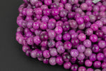 Natural Purple Lepidolite Round. 4mm, 6mm, 8mm, 10mm, 12mm-Full Strand 15.5 inch Strand Smooth Gemstone Beads