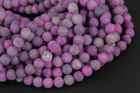 Natural Purple Lepidolite Matte Round. 4mm, 6mm, 8mm, 10mm, 12mm-Full Strand 15.5 inch Strand Gemstone Beads