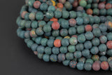 Natural Real Genuine Bloodstone 4mm 6mm 8mm Matte Round Beads Superior Quality~ 100% Bloodstone Full 15.5" Strand Gemstone Beads