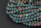 Natural Real Genuine Bloodstone 4mm 6mm 8mm Matte Round Beads Superior Quality~ 100% Bloodstone Full 15.5" Strand Gemstone Beads