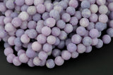 Natural Lilac Violet Purple Lepidolite 4mm 6mm 8mm 10mm Matte Round Beads 15.5" Strand Gemstone Beads