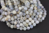 Natural African White Dendritic Opal 6mm 8mm Matte Round Beads Creamy White Beige Taupe Opal Gemstone 15.5" Strand Gemstone Beads