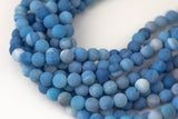 Blue Fire Agate, High Quality in Matte Round, 6mm, 8mm, 10mm, 12mm