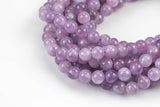 Pink Amethyst Jade Smooth Round Beads 6mm 8mm 10mm - Single or Bulk - 15.5" AAA Quality