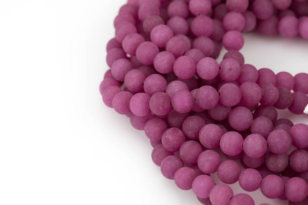 Violet Raspberry Smooth Matte Beads 4mm 6mm 8mm 10mm 12mm - Single or Bulk - 15.5" AAA Quality AAA Quality