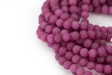 Violet Raspberry Smooth Matte Beads 4mm 6mm 8mm 10mm 12mm - Single or Bulk - 15.5" AAA Quality AAA Quality