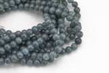 Blue Gray Jade, High Quality in Smooth Round- 6mm, 8mm, 10mm, 12mm -Full Strand 14-15 inch Strand AAA Quality
