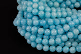 Aquamarine- JADE Faceted Round -Full Strand 15.5 inch Strand, 4mm, 6mm, 8mm, 12mm, or 14mm Beads-Full Strand 15.5 inch Strand